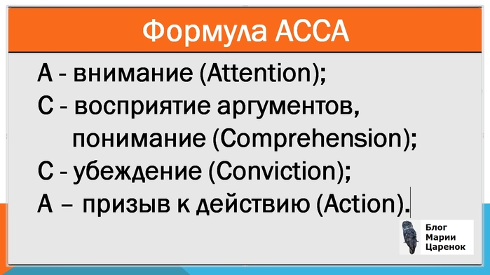 Как написать рекламное объявление по формуле ACCA