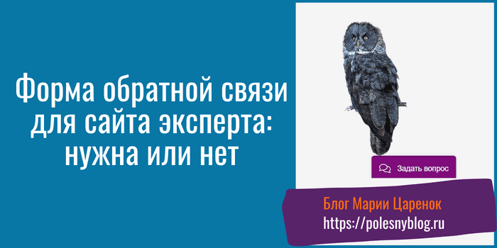Форма обратной связи для сайта эксперта